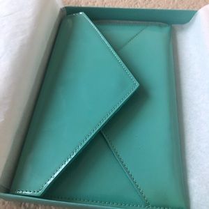 Tiffany & Co patent leather envelope clutch